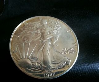 1987 1 Oz Silver American Eagle Coin - Brilliant Uncirculated - 1 Oz Fine Silver photo