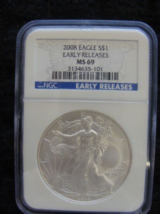 2008 Liberty Eagle Ngc Ms69 Silver Dollar photo