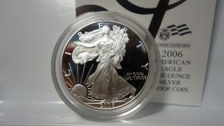 2006 - W American Silver Eagle 1 - Oz.  Brilliant Pr 99.  9 Pure Key Date. photo