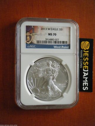 2013 W Burnished Silver Eagle Ngc Ms70 Purple Heart Label.  See My Others photo