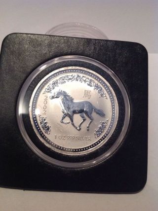 2002 Austrialian Lunar Horse 1oz.  9999 Silver $1 Gem Bu photo