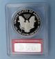 2012 S Pcgs Proof 69 Deep Cameo First Strike Silver Eagle,  Red 75th Ann Label Silver photo 2