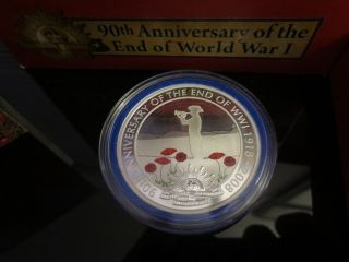 Rare 1 Oz Silver Proof 90th Anniversary Of The End Of World War I 1918 - 2008 photo
