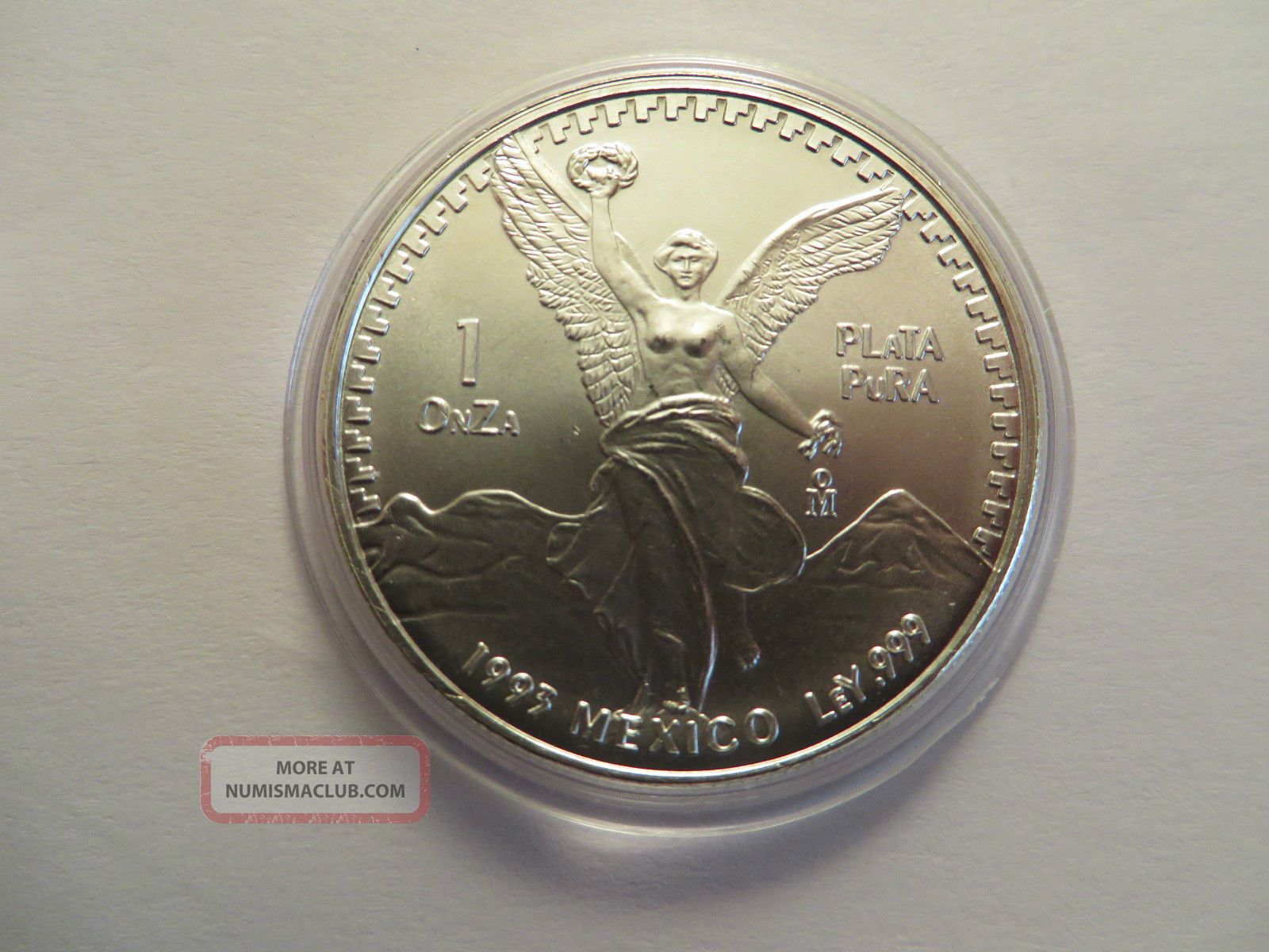 1993 1 Oz Silver Mexican Libertad, One Onza, Pura Plata, . 999 Fine
