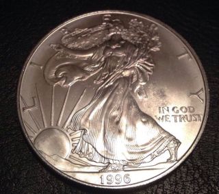American Eagle Silver Dollar 1oz 1996 (toned) photo