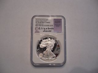 2014 W American Silver Eagle Ngc Pf70 Ultra Cameo Early Releases Elizabeth Jones photo
