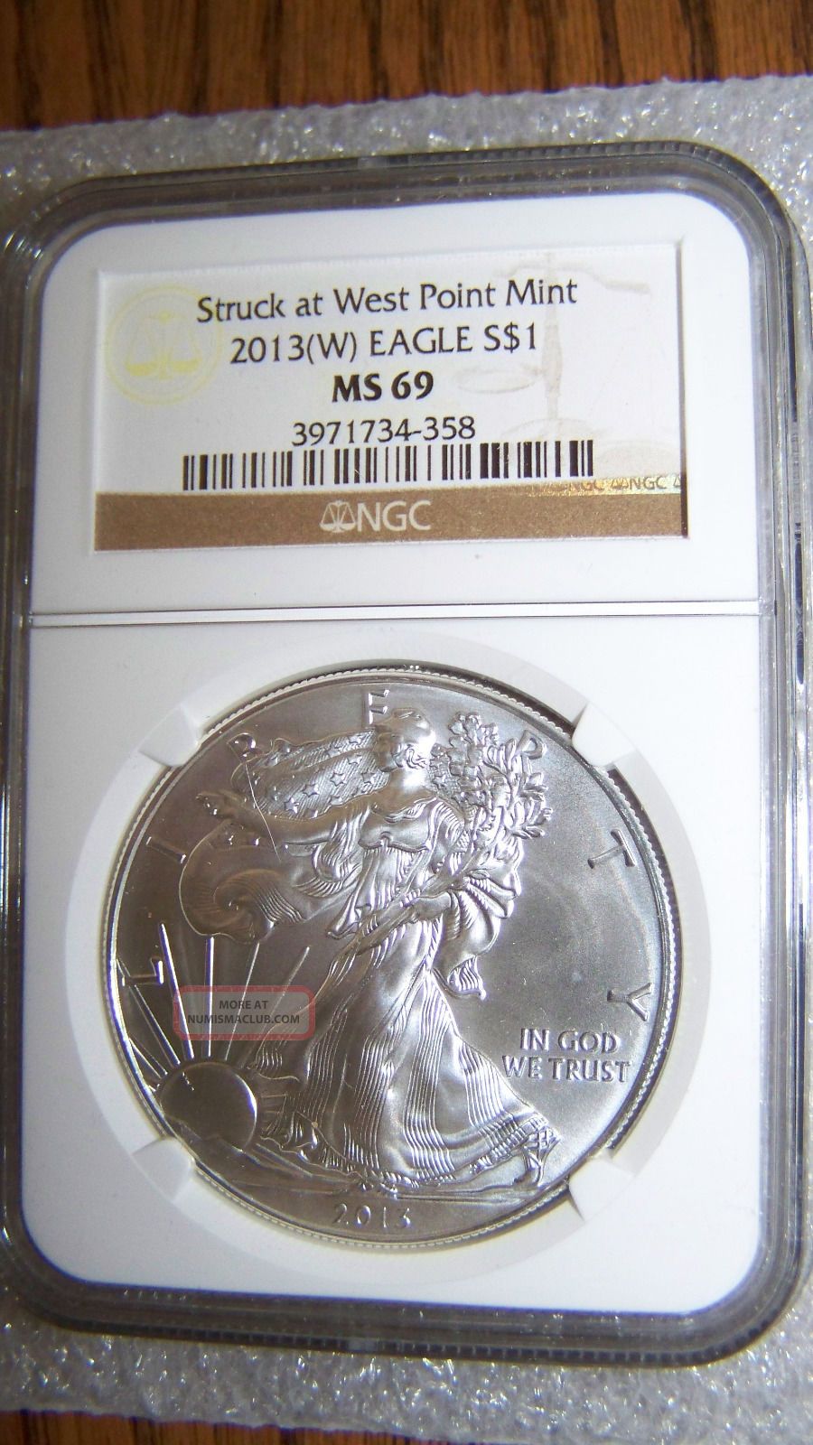 2013 (w) 1 Oz Silver Eagle Struck At West Point Ngc Ms69 Brown Label