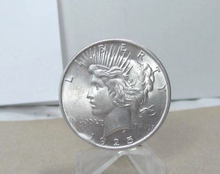 1925 - P 90 Silver U.  S.  Peace Dollar Looking But Rim photo