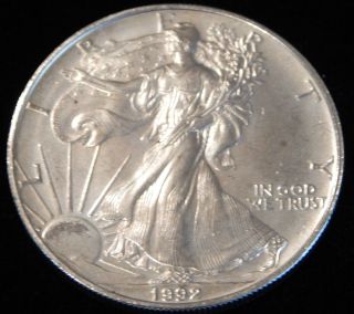 1992 American Silver Eagle Bullion Coin Rare Key Date Nr photo