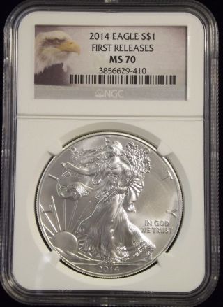 2014 American Silver Eagle 1 Oz First Releases Ngc Ms70 photo