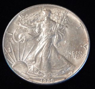 1986 American Silver Eagle Bullion Coin Rare Key Date Circulated Nr photo