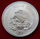 Silver Coin 1947 Mexico Mexican Cuauhtemocs 5 Pesos Asw.  8681 Oz Aztec Indian Au Silver photo 1
