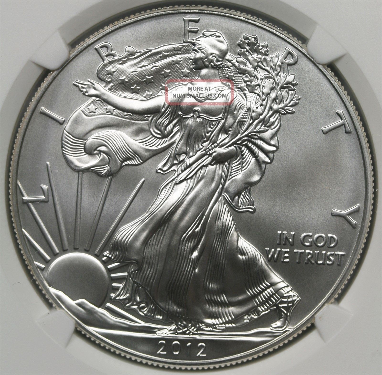 2012 - W Burnished Silver Eagle $1 Ms 70 Ngc