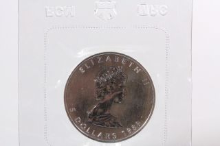 1989 Canada 5 Dollar Maple Leaf 1 Oz Of Fine Silver No Resereve photo