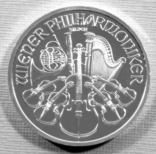2013 Austrian Silver Philharmonic 1 Troy Oz Coin In Airtite Capsule Nr photo
