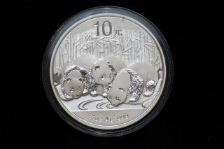 2013 1 Oz Silver Chinese Panda Coin In Capsule photo