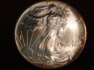 1995 $1 American Silver Eagle 1 Oz Bu Uncirculated Lustrous Beauty Tcs photo