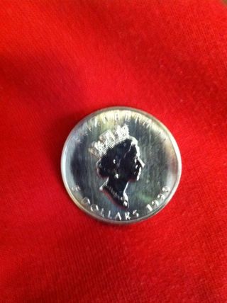 1990 Canada Maple Leaf Five Dollar 1 Oz.  9999 Fine Silver Coin Bu W/ photo