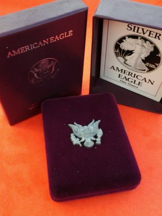 1990 1 Oz Silver American Eagle Dollar Coin Proof W/ Orginal Box & Cond photo