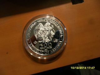 2014 Armenia 1 Troy Oz.  999 Fine Silver Noahs Ark 500 Drams Coin photo