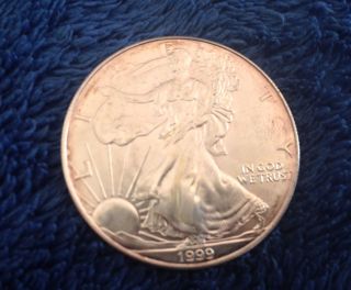 1999 American Eagle Walking Liberty Coin.  999 1oz Fine Silver One Dollar photo