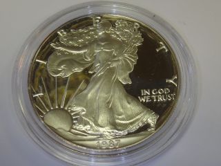 1987 - S American Eagle Proof 1 Oz.  999 Fine Silver Bullion Dollar Coin photo