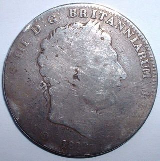 Rare 1818 Britain - Silver - Lix - Crown - George Iii - photo