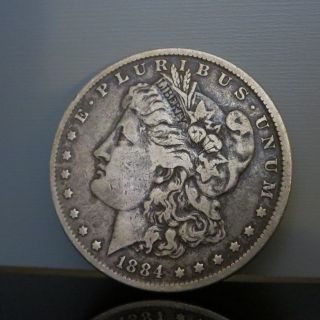 1881 - P Silver Morgan Dollar Old U.  S.  Dollar Coin (&) photo