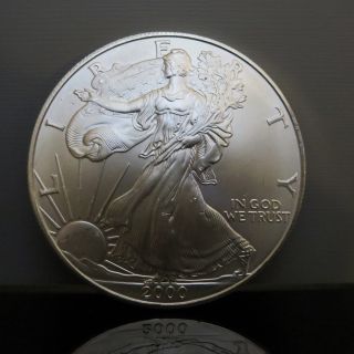 2000 American Eagle Silver Dollar 1 Oz U.  S.  $1 Coin (no Reserve/free) photo