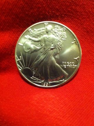 1991 Us Silver American Eagle One Dollar 1 Oz Coin Bu Brilliant Uncirculated photo