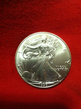 1998 Us Silver American Eagle One Dollar 1 Oz Coin Bu Brilliant Uncirculated photo