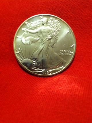 1990 Us Silver American Eagle One Dollar 1 Oz Coin Bu Brilliant Uncirculated photo