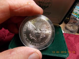 1989 American Silver Eagle Pcgs Bu.  999 Coin W/presentation Box photo