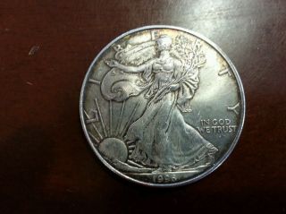 1996 American Silver Eagle Dollar 1 Ounce Coin (. 999 Fine Silver) - photo
