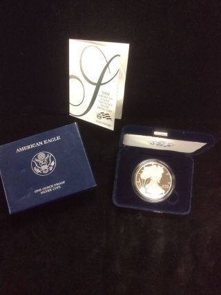 2008 - W American Eagle 1 Ounce.  999 Fine Silver Proof Coin & photo