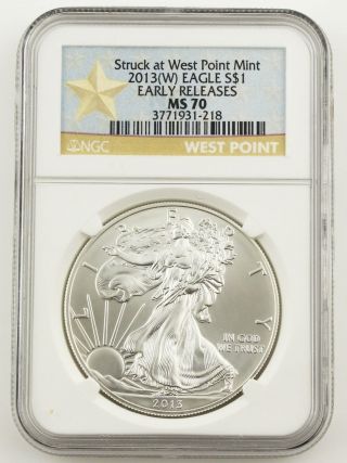 2013 Silver American Eagle Early Releases Ms70 West Point photo