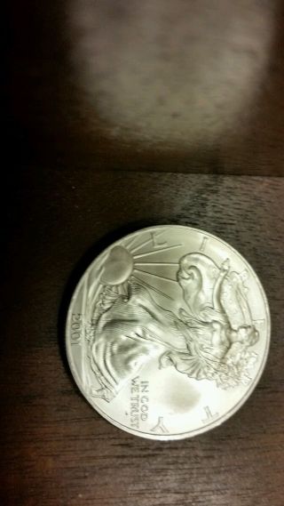 2001 American Silver Eagle 1.  0 T.  O.  Silver Coin Brilliant Uncirculated Se15 photo