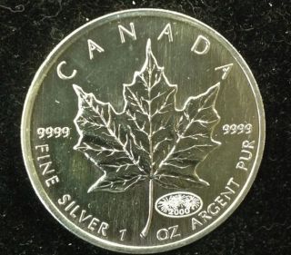 2000 1 Oz Silver Canadian Maple Leaf - Millennium Fireworks Privy photo