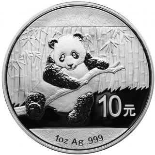 2014 Silver China Panda 1 Oz Coin Bu In Airtite photo