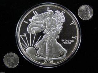 2006 One Pound (12 Oz) Proof American Silver Eagle Round photo