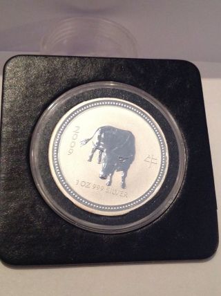 2009 Australia Lunar Year Of The Ox 1oz.  999 Silver $1 Dollar Coin photo