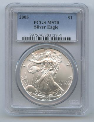 2005 $1 American Silver Eagle Pcgs Ms 70 No Coin Will Be Graded Higher photo