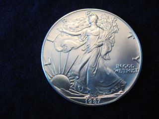 1987 American Eagle 1oz.  Fine Silver One Dollar Bullion Coin photo