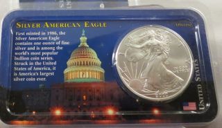 2000 - P American Silver Eagle Littleton Us Capitol Holder No Spots Suberb, photo
