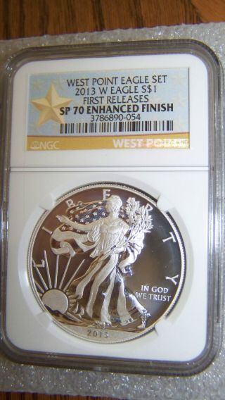 2013 W 1oz Wp Silver Eagle Ngc Sp70 Enhanced First Releases Star Label photo