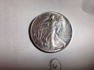 1987 1 Oz.  999 Silver Walking Liberty American Eagle Coin photo