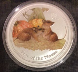 2008 Year Of The Mouse 5 Oz 999 Fine Silver Coin photo