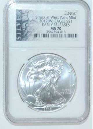 2012 (w) Silver American Eagle Ms - 70 Ngc (early Release) photo