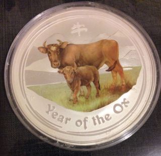 2009 Year Of The Ox 10 Oz 999 Fine Silver Coin photo