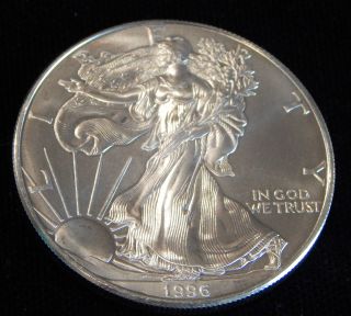 1996 American Silver Eagle Bullion Coin Rare Key Date Choice Gem Bu Nr photo